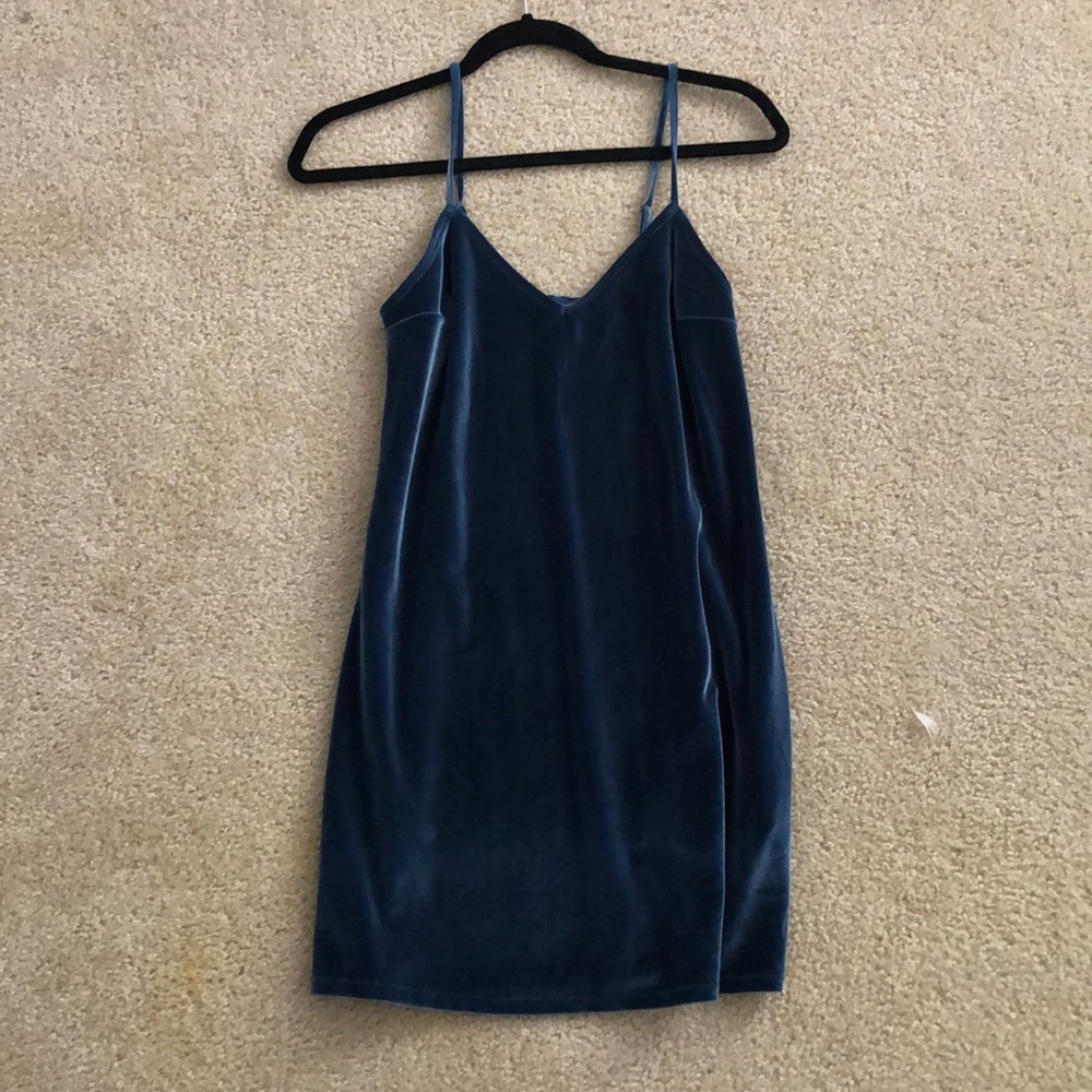 hollister velvet blue mini dress - Picture 1 of 2